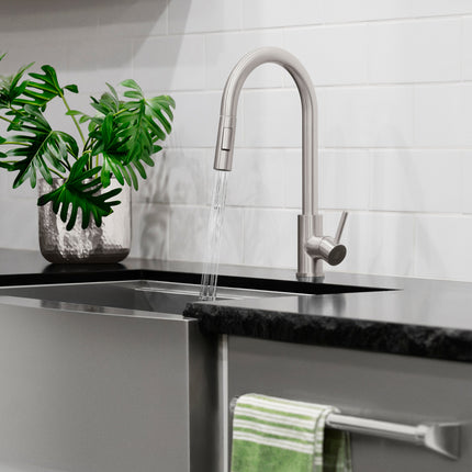 ZLINE Palisades Pull Down Single Handle Kitchen Faucet in Brushed Nickel (RBCN1-KF-BN)