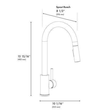 ZLINE Palisades Pull Down Single Handle Kitchen Faucet in Champagne Bronze (RBCN1-KF-CB)