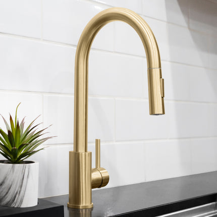 ZLINE Palisades Pull Down Single Handle Kitchen Faucet in Champagne Bronze (RBCN1-KF-CB)