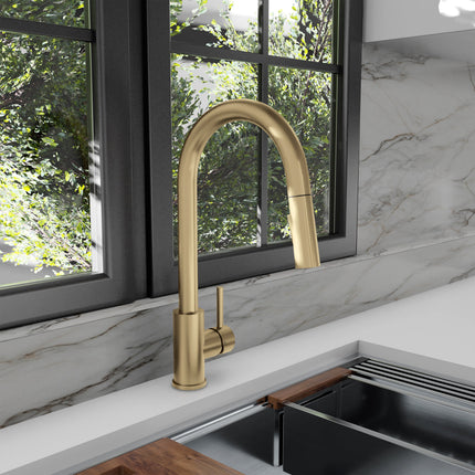 ZLINE Palisades Pull Down Single Handle Kitchen Faucet in Champagne Bronze (RBCN1-KF-CB)