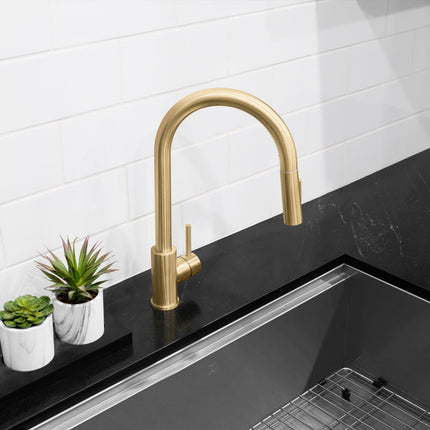 ZLINE Palisades Pull Down Single Handle Kitchen Faucet in Champagne Bronze (RBCN1-KF-CB)