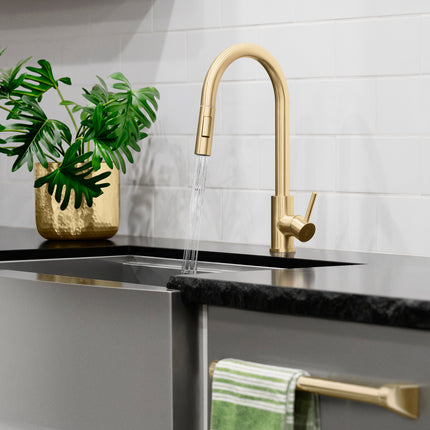 ZLINE Palisades Pull Down Single Handle Kitchen Faucet in Champagne Bronze (RBCN1-KF-CB)