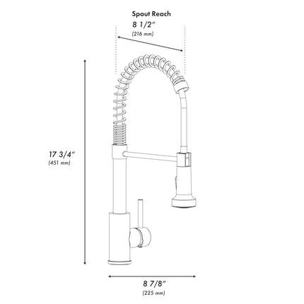 ZLINE Palisades Pull Down Spring Spray Wand Kitchen Faucet in Brushed Nickel (RBCN2-KF-BN)