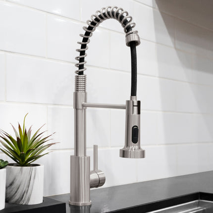 ZLINE Palisades Pull Down Spring Spray Wand Kitchen Faucet in Brushed Nickel (RBCN2-KF-BN)