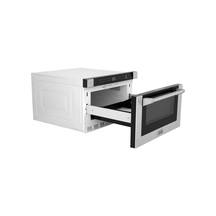 ZLINE 24 in. 1.2 cu. ft. Built-in Microwave Drawer with a Traditional Handle in Satin Stainless Steel (MWD-1-SS-H)