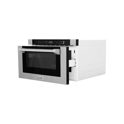 ZLINE 24 in. 1.2 cu. ft. Built-in Microwave Drawer with a Traditional Handle in Satin Stainless Steel (MWD-1-SS-H)