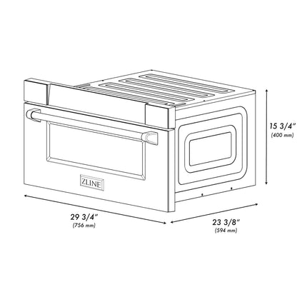 ZLINE Autograph Edition 30 in. 1.2 cu. ft. Built-In Microwave Drawer in Fingerprint Resistant Stainless Steel with Matte Black Accents (MWDZ-30-SS-MB)