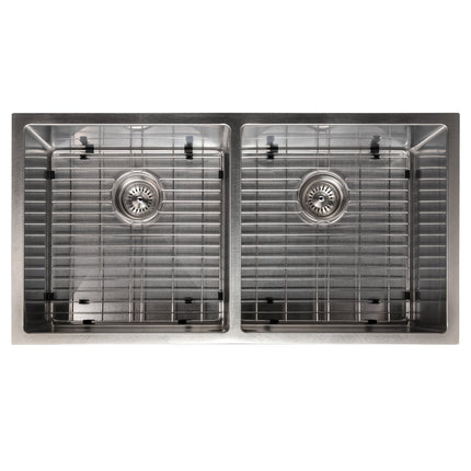 ZLINE 36 in. Anton Undermount Double Bowl Satin Stainless Steel Kitchen Sink with Bottom Grid (SR50D-36S)