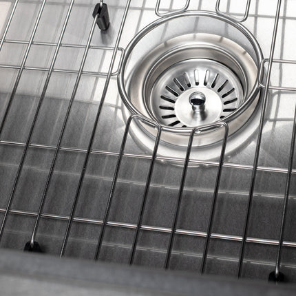 ZLINE 33 in. Vail Farmhouse Apron Mount Single Bowl Satin Stainless Steel Kitchen Sink with Bottom Grid (SAS-33S)