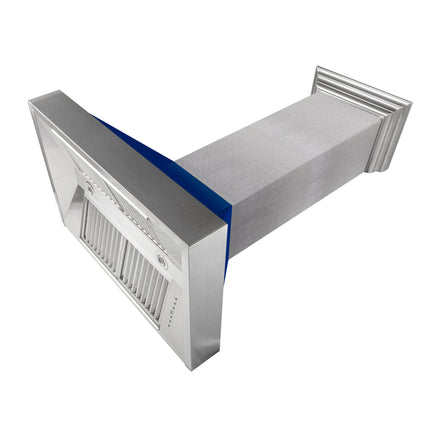 48" Ducted Fingerprint Resistant Stainless Steel Range Hood with Blue Gloss Shell (8654BG-48)
