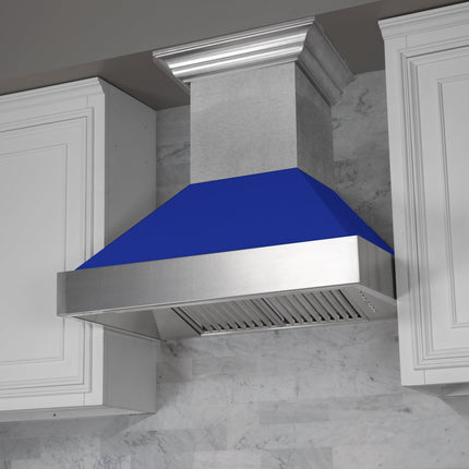 30" Ducted Fingerprint Resistant Stainless Steel Range Hood with Blue Matte Shell (8654BM-30)
