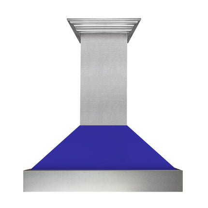 30" Ducted Fingerprint Resistant Stainless Steel Range Hood with Blue Matte Shell (8654BM-30)