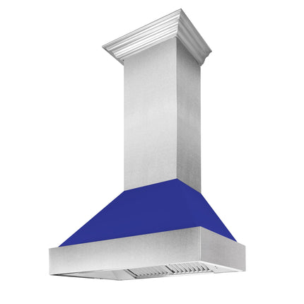36" Ducted Fingerprint Resistant Stainless Steel Range Hood with Blue Matte Shell (8654BM-36)