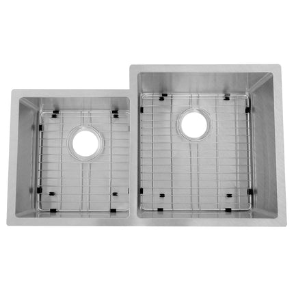 ZLINE 32 in. Jackson Undermount Double Bowl Satin Stainless Steel Kitchen Sink with Bottom Grid (SRDL-32S)