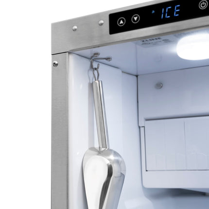 ZLINE Autograph Edition 15 in. Touchstone Gourmet Ice Maker with Drain Pump and Satin Stainless Steel Door with Champagne Bronze Handle (IGMDZ-SN-15-CB) Zline Appliances