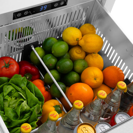 ZLINE 24 in. Touchstone 168 Can Outdoor-Rated Dual Refrigerator Drawer with Satin Stainless Steel Doors (RDSO-SN-24)