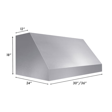 ZLINE 30" Fingerprint Resistant Stainless Steel Convertible Vent Under Cabinet Range Hood (8685S-30)