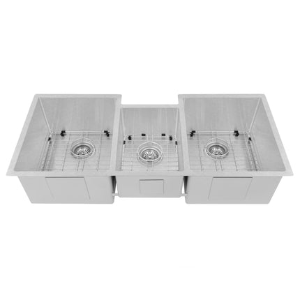 ZLINE 45 in. Breckenridge Undermount Triple Bowl Satin Stainless Steel Kitchen Sink with Bottom Grid (SLT-45S)