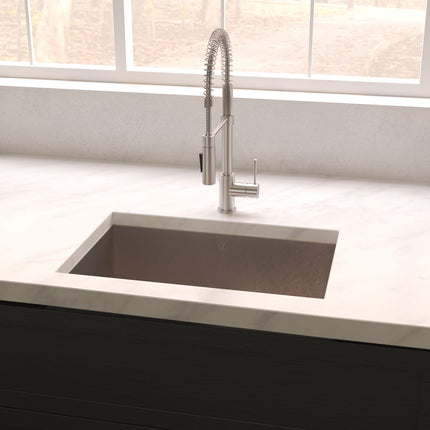 ZLINE 23 in. Meribel Undermount Single Bowl Satin Stainless Steel Kitchen Sink with Bottom Grid (SRS-23S)