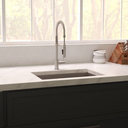 ZLINE 33 in. Meribel Undermount Single Bowl Satin Stainless Steel Kitchen Sink with Bottom Grid (SRS-33S)