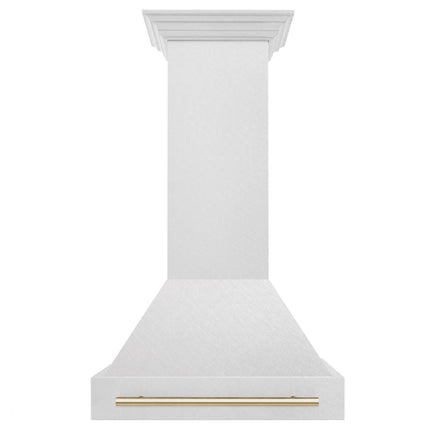 ZLINE Autograph Edition 30" Fingerprint Resistant Stainless Steel Range Hood with Polished Gold Handle (8654SNZ-30-G)