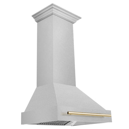 ZLINE Autograph Edition 30" Fingerprint Resistant Stainless Steel Range Hood with Polished Gold Handle (8654SNZ-30-G)
