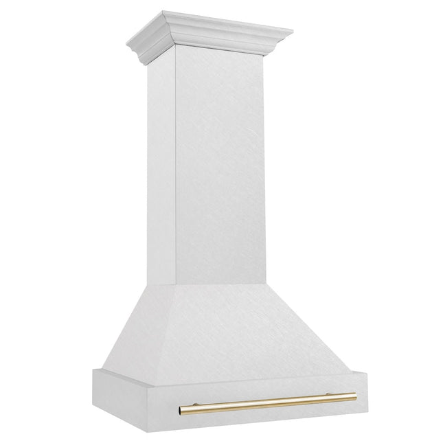 ZLINE Autograph Edition 30" Fingerprint Resistant Stainless Steel Range Hood with Polished Gold Handle (8654SNZ-30-G)
