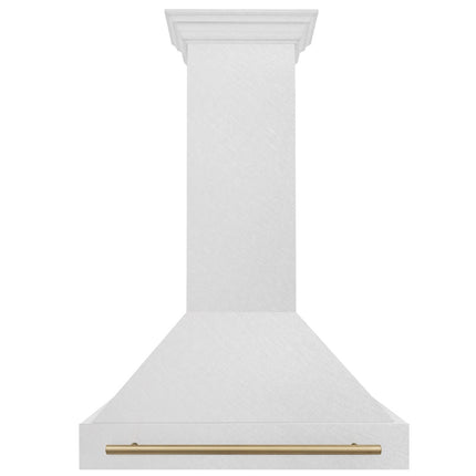 ZLINE Autograph Edition 36" Fingerprint Resistant Stainless Steel Range Hood with Champagne Bronze Handle (8654SNZ-36-CB)