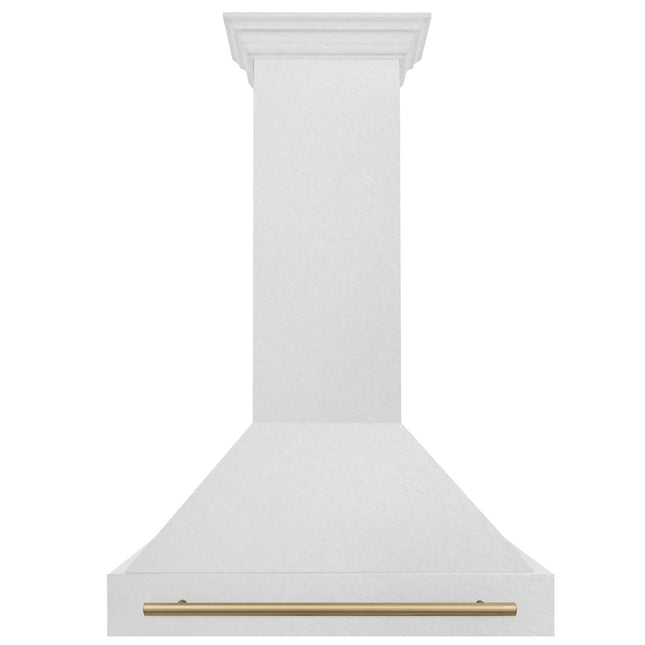 ZLINE Autograph Edition 36" Fingerprint Resistant Stainless Steel Range Hood with Champagne Bronze Handle (8654SNZ-36-CB)