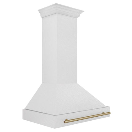 ZLINE Autograph Edition 36" Fingerprint Resistant Stainless Steel Range Hood with Champagne Bronze Handle (8654SNZ-36-CB)