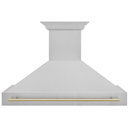 ZLINE Autograph Edition 48" Fingerprint Resistant Stainless Steel Range Hood with Polished Gold Handle (8654SNZ-48-G)