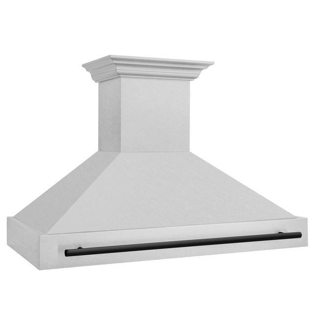 ZLINE Autograph Edition 48" Fingerprint Resistant Stainless Steel Range Hood with Matte Black Handle (8654SNZ-48-MB)