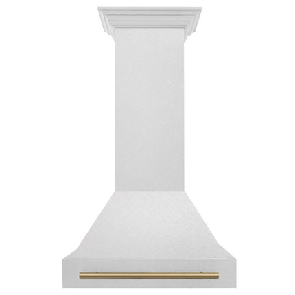 ZLINE Autograph Edition 30" Fingerprint Resistant Stainless Steel Range Hood with Champagne Bronze Handle (8654SNZ-30-CB)