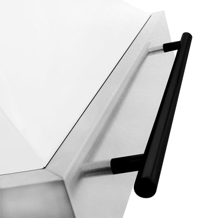 ZLINE Autograph Edition 36" Fingerprint Resistant Stainless Steel Range Hood with White Matte Shell and Matte Black Handle (8654SNZ-WM36-MB)