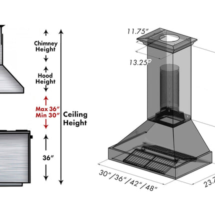48" Ducted Fingerprint Resistant Stainless Steel Range Hood with White Matte Shell (8654WM-48)