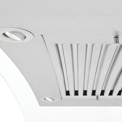 ZLINE 48 in. Convertible Vent Wall Mount Range Hood in Satin Stainless Steel and Glass (8KN4S-48)