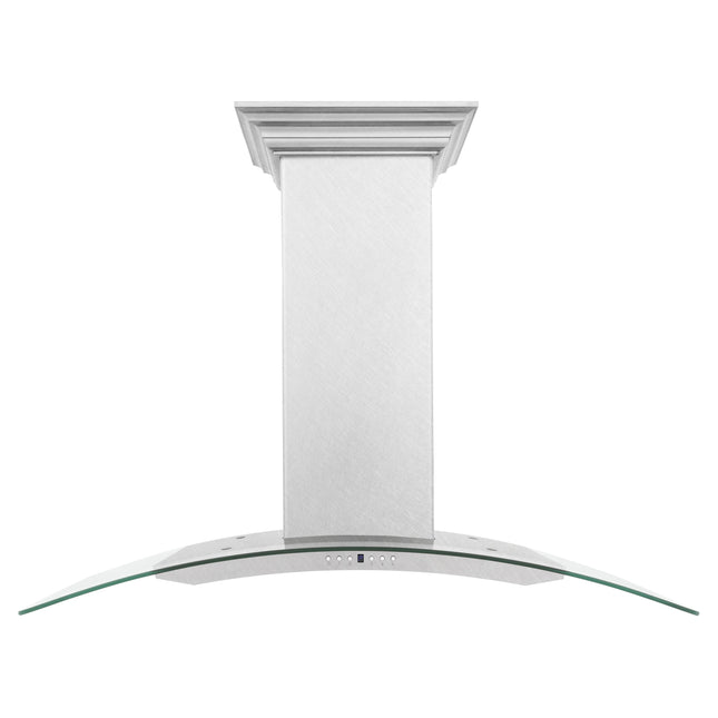 ZLINE 48 in. Convertible Vent Wall Mount Range Hood in Satin Stainless Steel and Glass (8KN4S-48) Plaza Home Decor