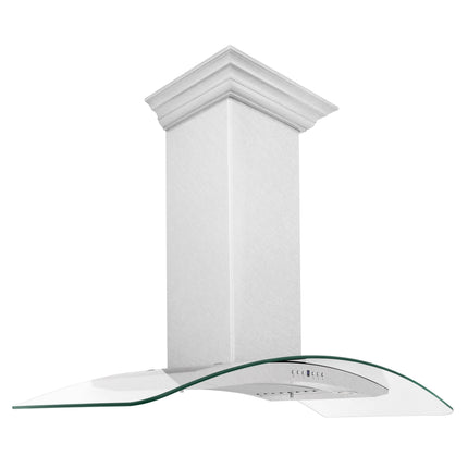 ZLINE 48 in. Convertible Vent Wall Mount Range Hood in Satin Stainless Steel and Glass (8KN4S-48)