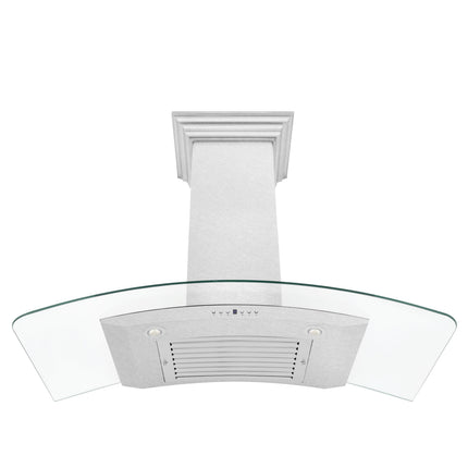 ZLINE 48 in. Convertible Vent Wall Mount Range Hood in Satin Stainless Steel and Glass (8KN4S-48)