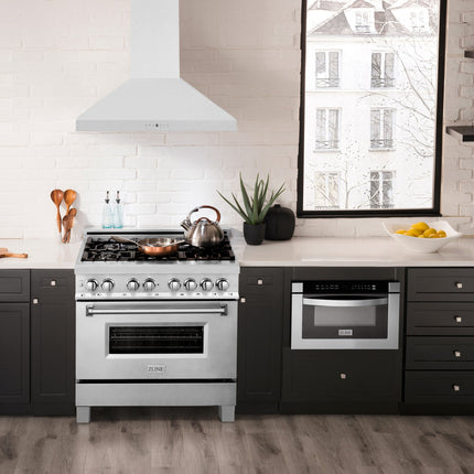 ZLINE 36" Convertible Vent Wall Mount Range Hood in Fingerprint Resistant Stainless Steel (8KL3S-36)