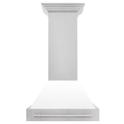 ZLINE 30" Fingerprint Resistant Stainless Steel Range Hood with White Matte Shell (8654SNX-WM30)