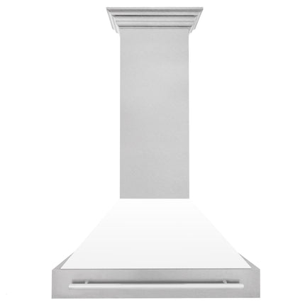 ZLINE 36" Fingerprint Resistant Stainless Steel Range Hood with White Matte Shell (8654SNX-WM36)