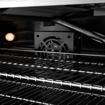 ZLINE 36 in. 5.2 cu. ft. Select Gas Range with 6 Burner Cooktop and Convection Gas Oven in Satin Stainless Steel with Black Matte Door (HGRS-BLM-36)