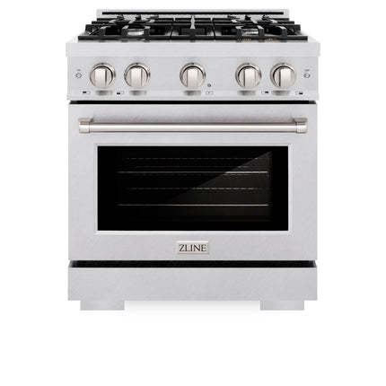 ZLINE 30 in. 4.2 cu. ft. Select Gas Range with 4 Burner Cooktop and Convection Gas Oven in Satin Stainless Steel (HGRS-30)