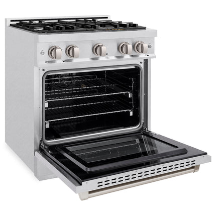 ZLINE 30 in. 4.2 cu. ft. Select Gas Range with 4 Burner Cooktop and Convection Gas Oven in Satin Stainless Steel (HGRS-30)