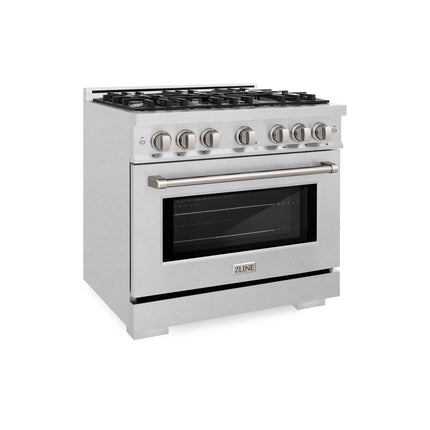 ZLINE 36 in. 5.2 cu. ft. Select Gas Range with 6 Burner Cooktop and Convection Gas Oven in Satin Stainless Steel (HGRS-36)