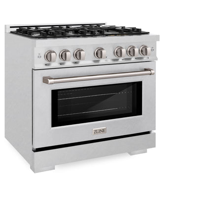 ZLINE 36 in. 5.2 cu. ft. Select Gas Range with 6 Burner Cooktop and Convection Gas Oven in Satin Stainless Steel (HGRS-36)