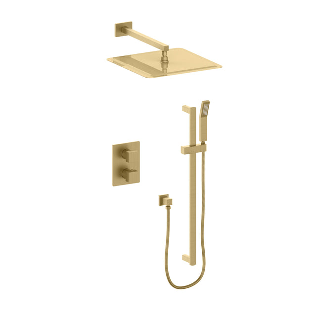 ZLINE Autograph Edition Crystal Bay Thermostatic Shower System in Champagne Bronze (CBY-SHS-T2-CB)