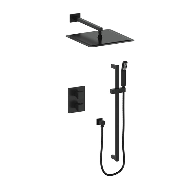 ZLINE Autograph Edition Crystal Bay Thermostatic Shower System in Matte Black (CBY-SHS-T2-MB)