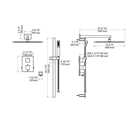 ZLINE Autograph Edition Crystal Bay Thermostatic Shower System in Polished Gold (CBY-SHS-T2-PG)
